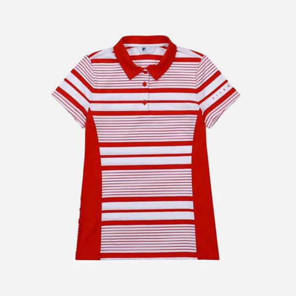 Fila Polokošeľa Damske Červené - Golf Striped S/S Vypredaj - Slovakia 79382-SMGV